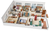 4 BHK + Maid floor plan — Godrej Kukatpally